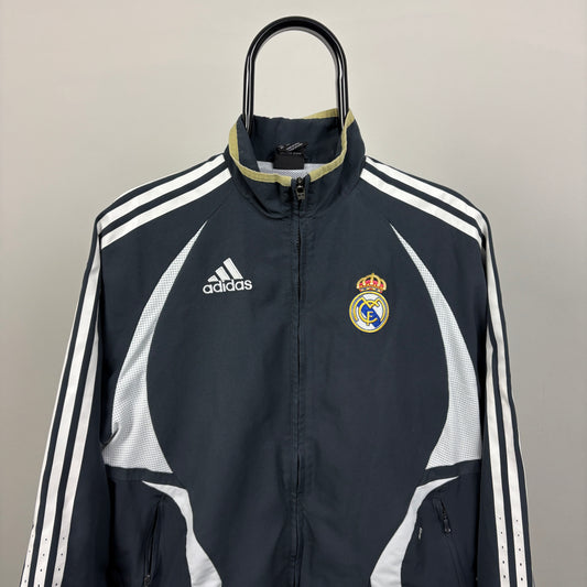 00s Adidas Real Madrid Windbreaker Jacket Black Small