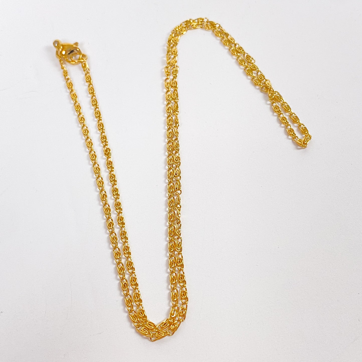 Retro Swirl Chain Link Necklace Chain Gold