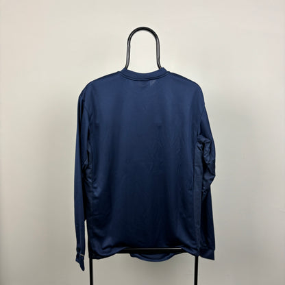90s Nike Dri-Fit Running Long Sleeve T-Shirt Blue Medium