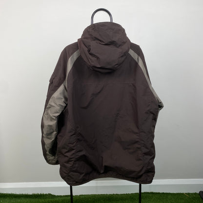 90s Nike Reversible Fleece Coat Jacket Brown XL