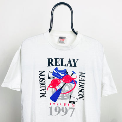 90s Nike Marathon T-Shirt White XL