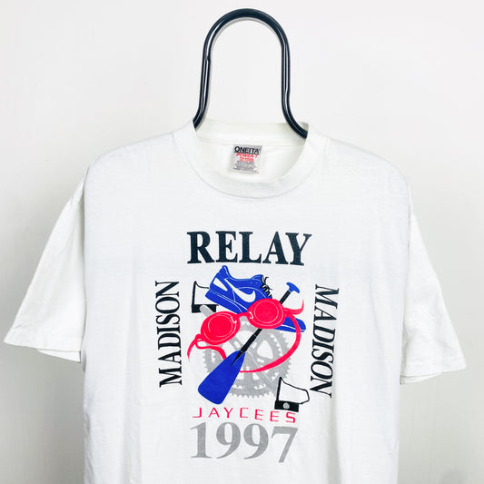 90s Nike Marathon T-Shirt White XL