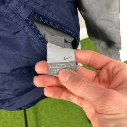 00s Nike Reversible Fleece Coat Jacket Blue Large