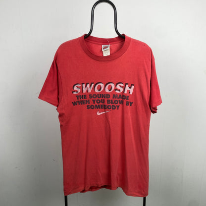 90s Nike Swoosh T-Shirt Red Large