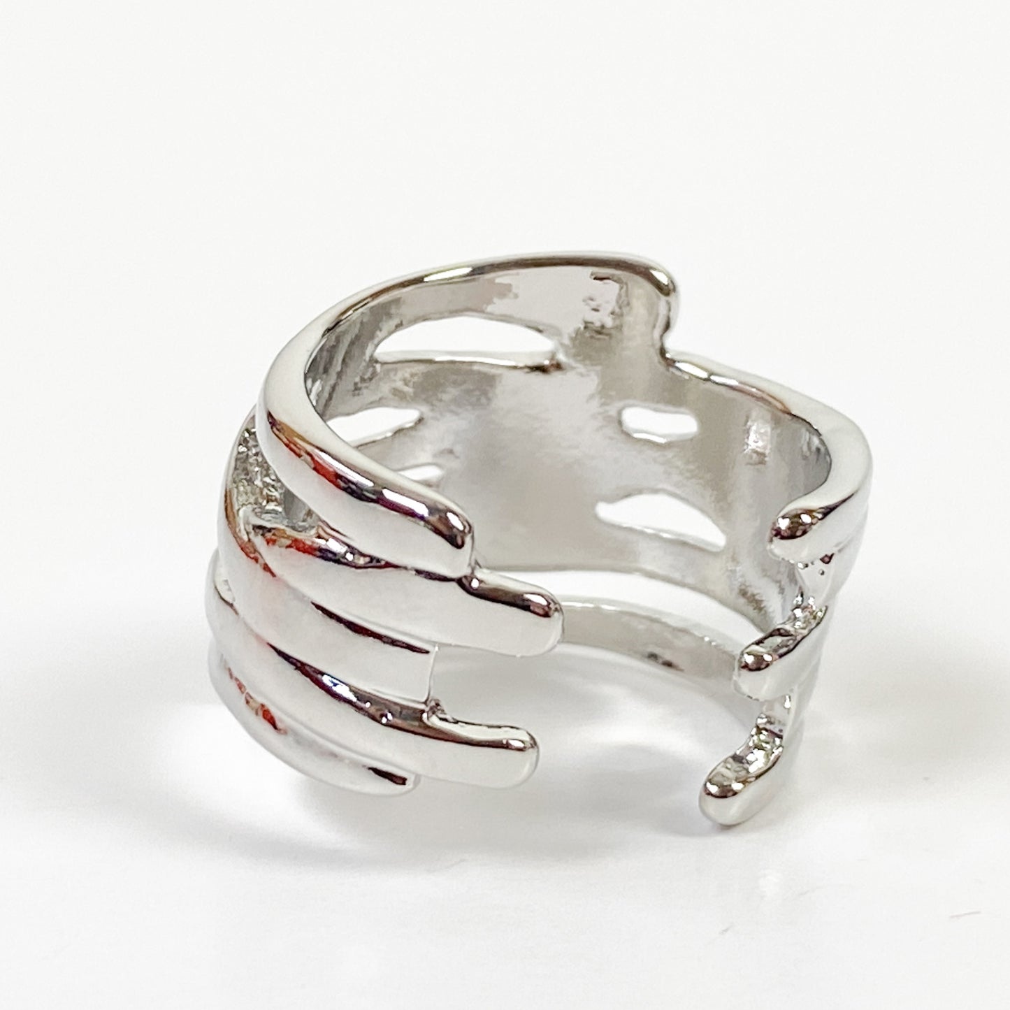 Retro Adjustable Swirl Ring Silver