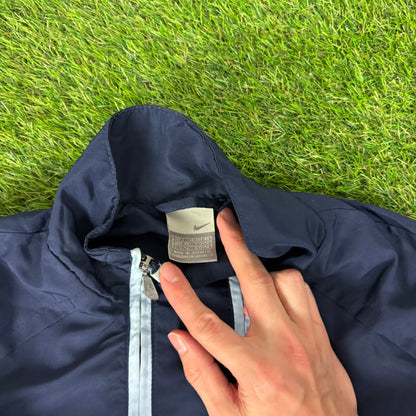 00s Nike Piping Tracksuit Jacket + Joggers Set Blue Large