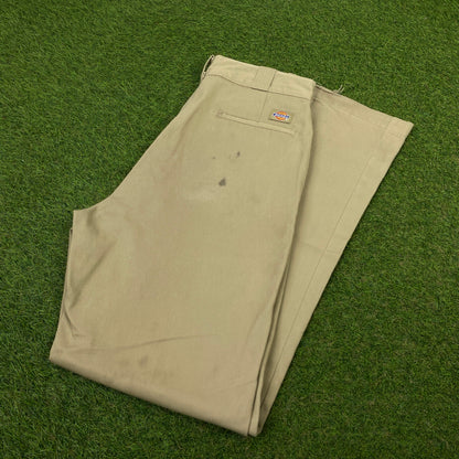 Retro Dickies Cargo Trousers Joggers Brown Medium