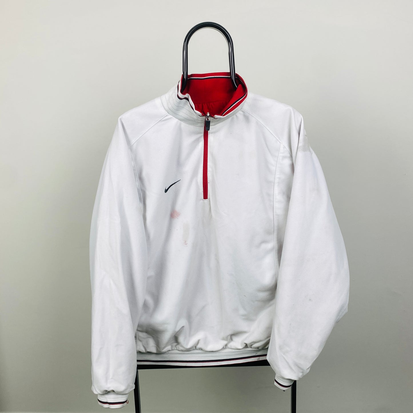 00s Nike Reversible Fleece Coat Jacket Red Large