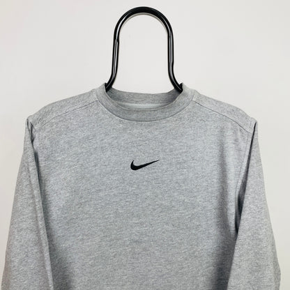 00s Nike Centre Swoosh Sweatshirt Grey XS