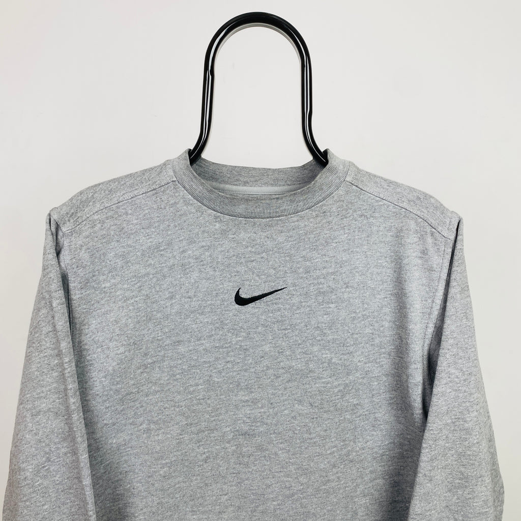 00s Nike Centre Swoosh Sweatshirt Grey XS
