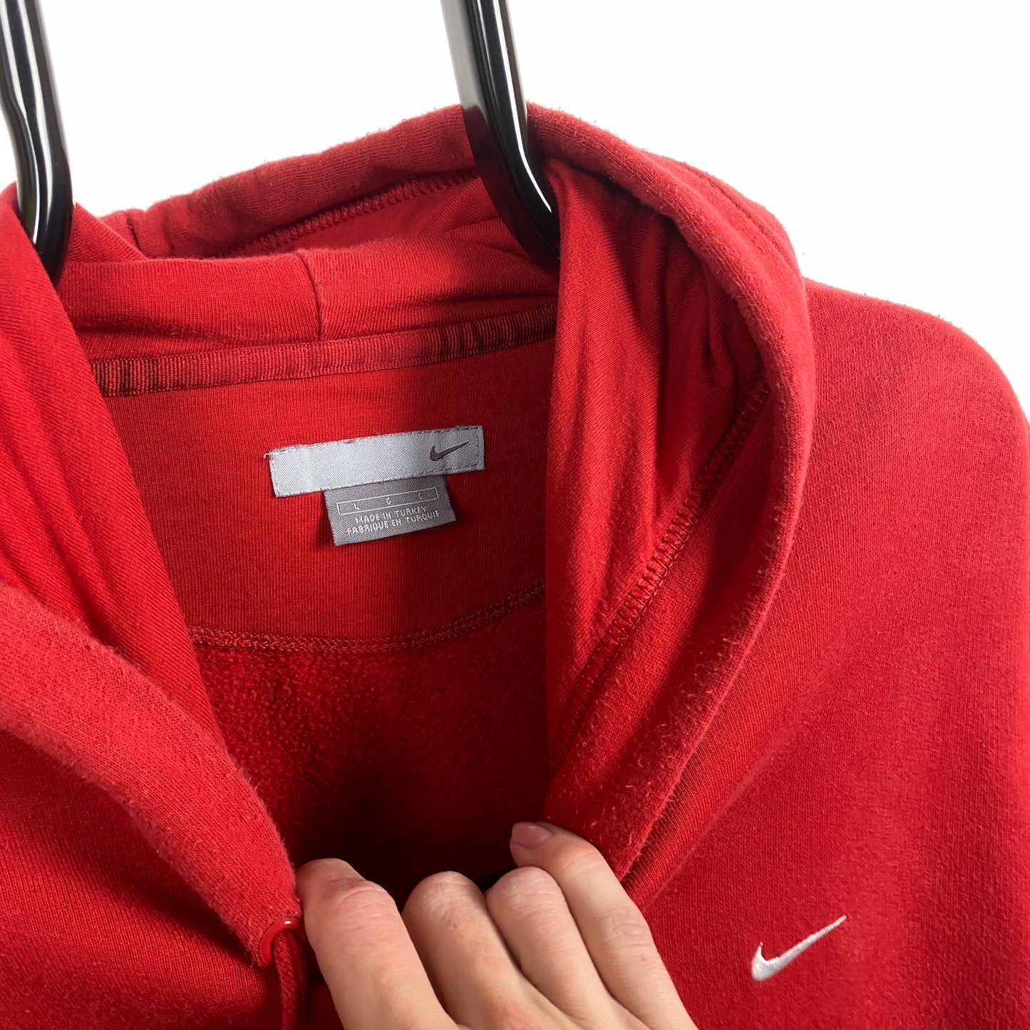 00s Nike Heavyweight Hoodie Red Large