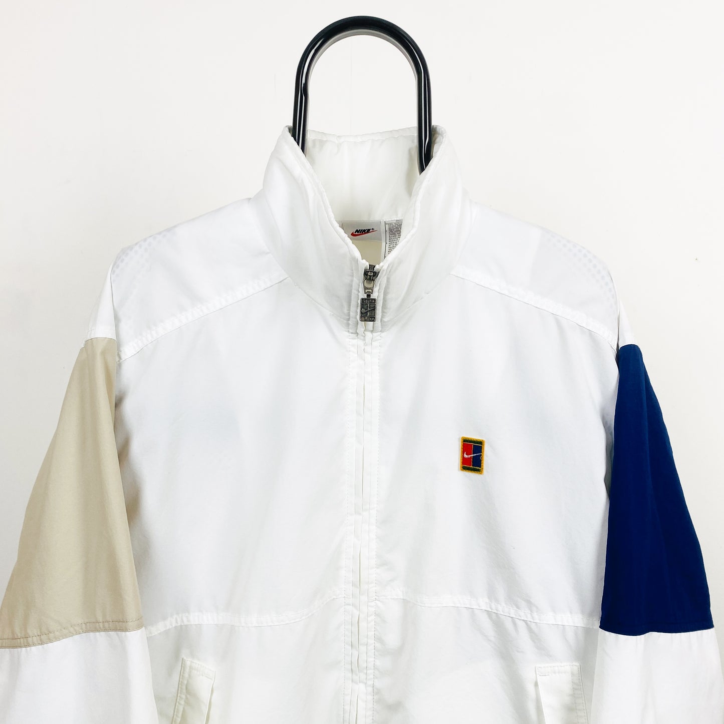 90s Nike Challenge Court Windbreaker Jacket White Medium