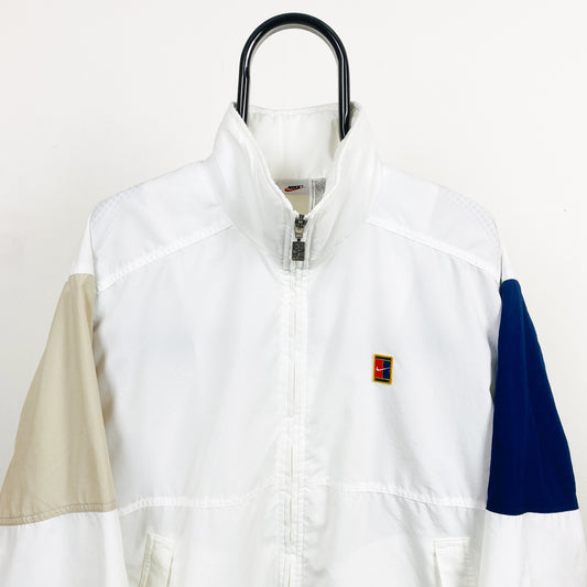 90s Nike Challenge Court Windbreaker Jacket White Medium