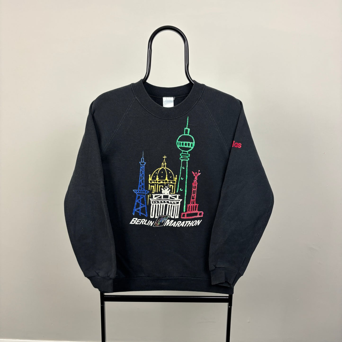 90s Adidas Berlin Marathon Sweatshirt Black Small