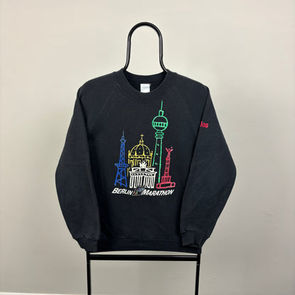 90s Adidas Berlin Marathon Sweatshirt Black Small