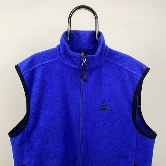 90s Nike ACG Fleece Gilet Sweatshirt Blue XL