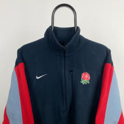 00s Nike England Rugby Fleece Sweatshirt Blue Large