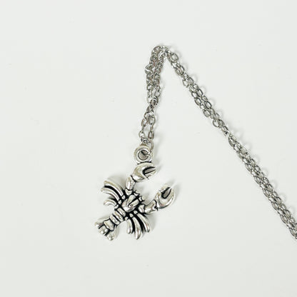 Vintage Lobster Necklace Silver