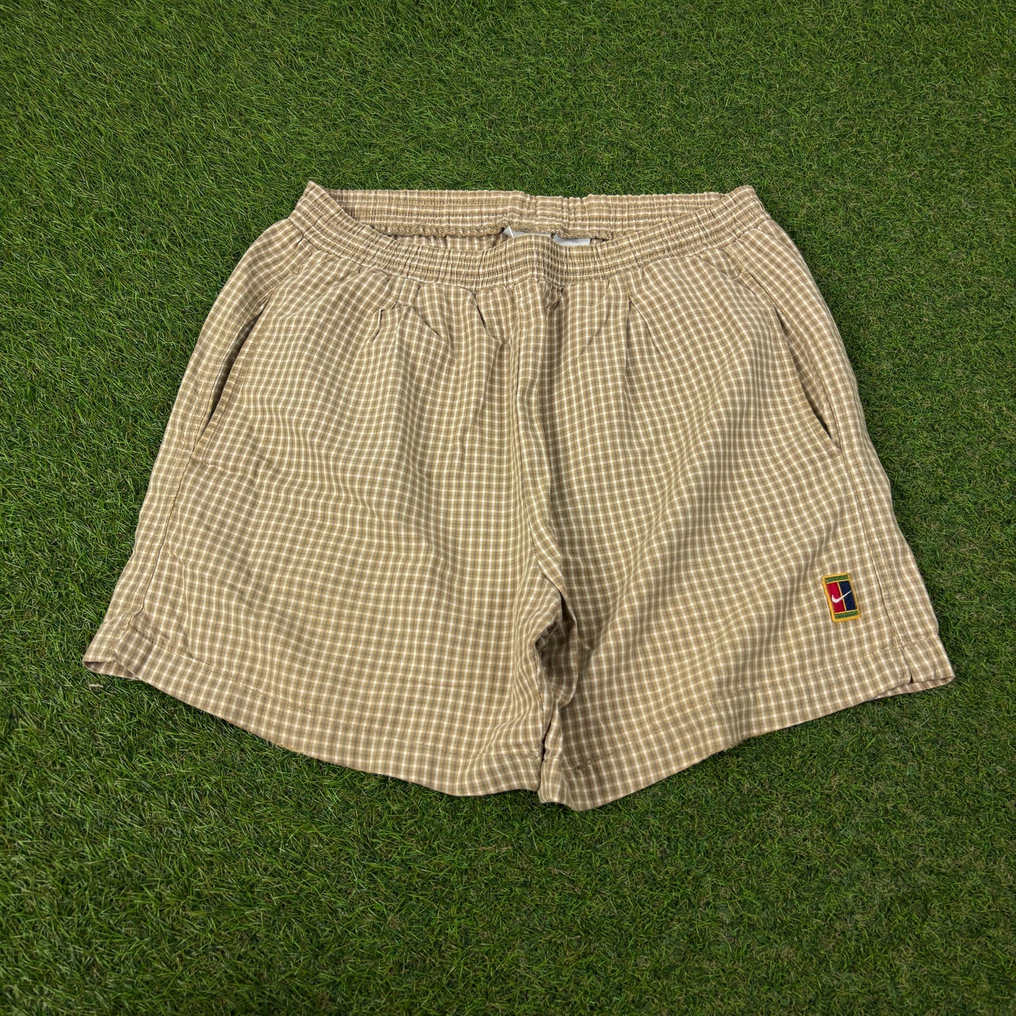 90s Nike Plaid Challenge Court Shorts Brown Medium