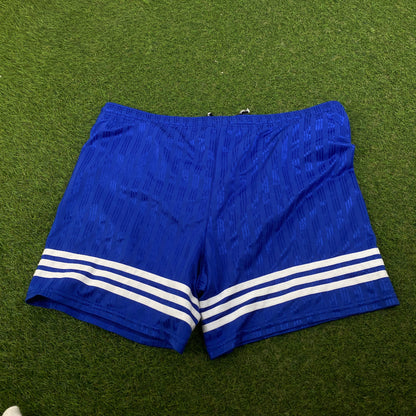 90s Adidas Football Shorts Blue Large