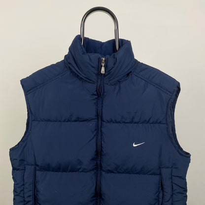 00s Nike Puffer Gilet Jacket Blue Large