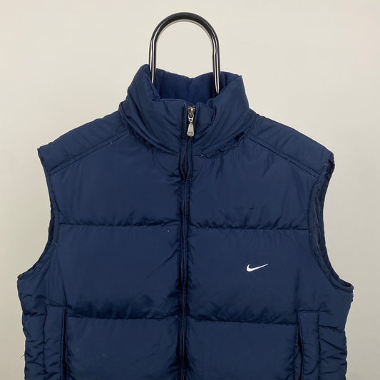 00s Nike Puffer Gilet Jacket Blue Large