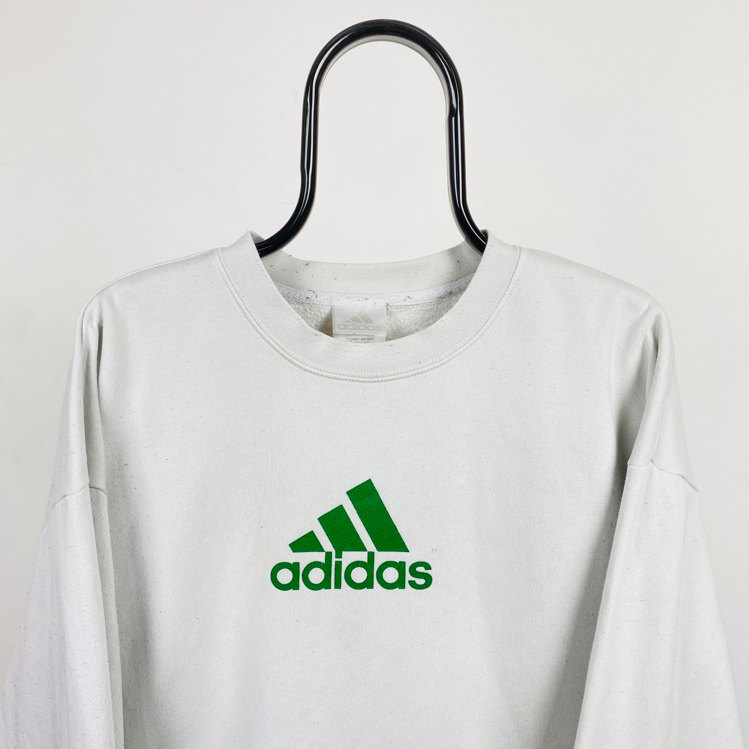 90s Adidas Sweatshirt White Large