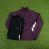 00s Nike Clima-Fit Waterproof Windbreaker Jacket + Joggers Set Purple Medium