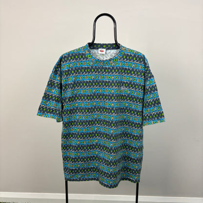 90s Quiksilver T-Shirt Green Large