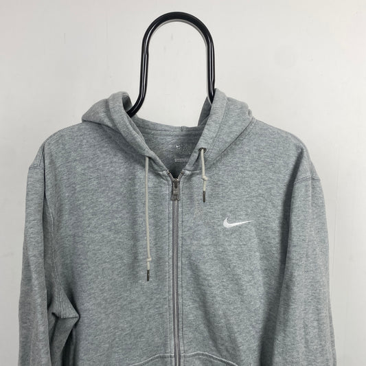 00s Nike Zip Hoodie Grey Medium