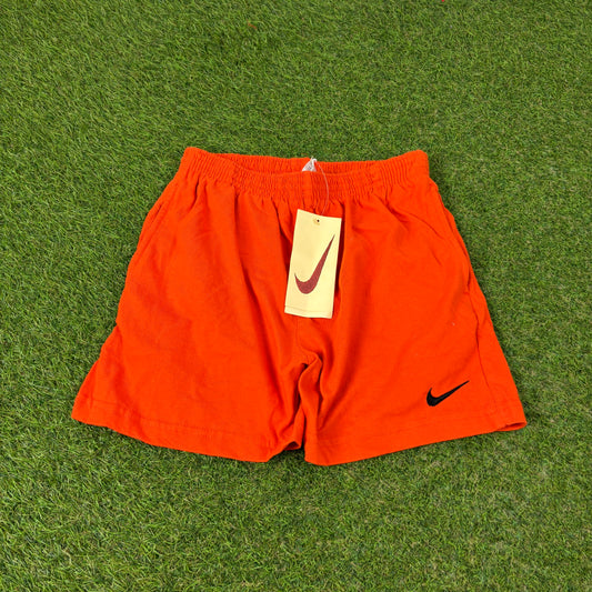 90s Nike Cotton Shorts Orange XS