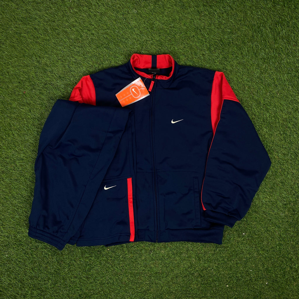 00s Nike Tracksuit Jacket + Joggers Set Blue XS