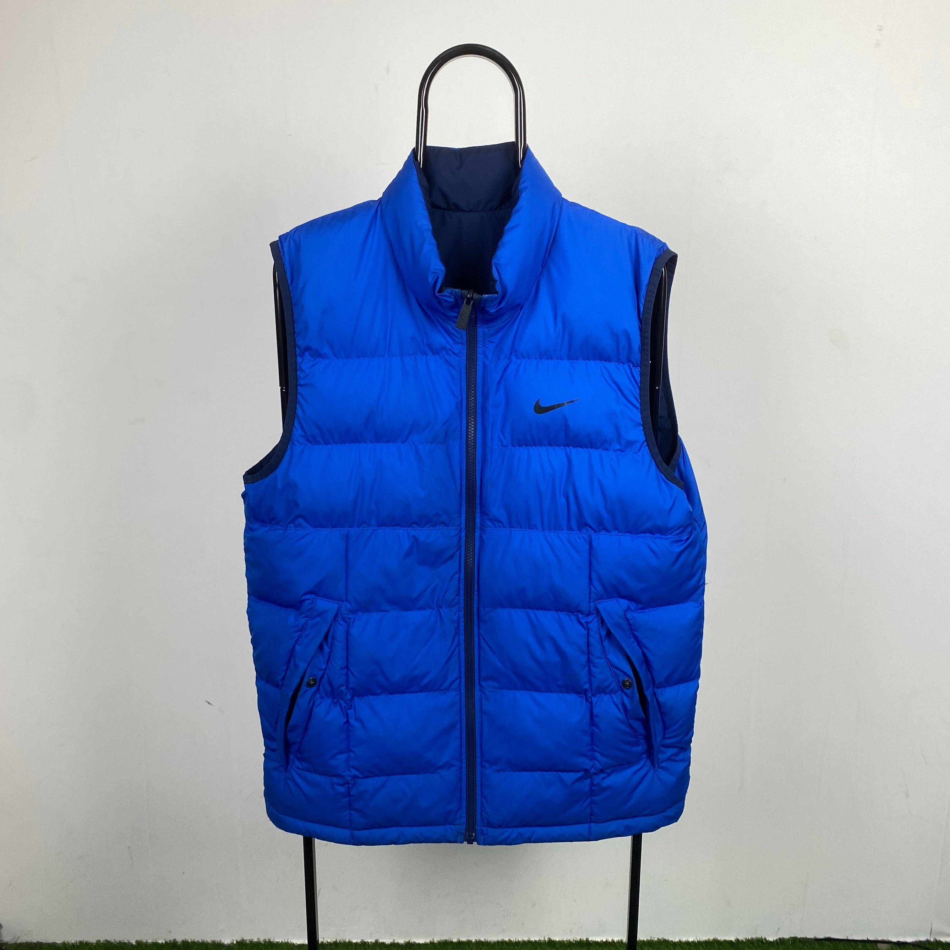 00s Nike Reversible Puffer Jacket Blue Large