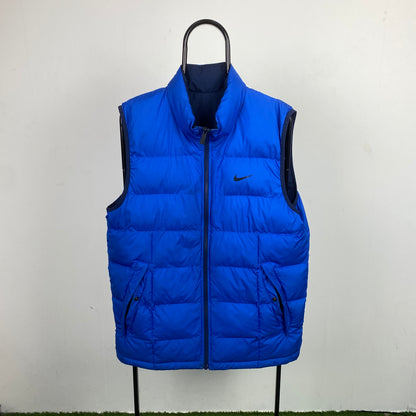 00s Nike Reversible Puffer Jacket Blue Large