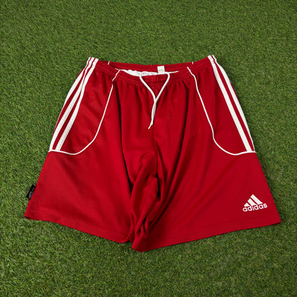 00s Adidas Football Shorts Red XL