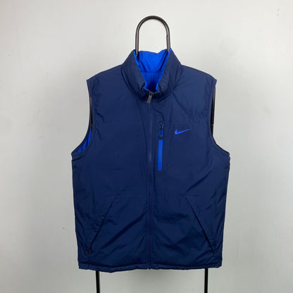 00s Nike Reversible Puffer Jacket Blue Large