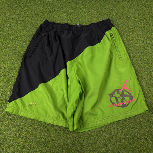 90s Nike Air Jordan Shorts Green Large