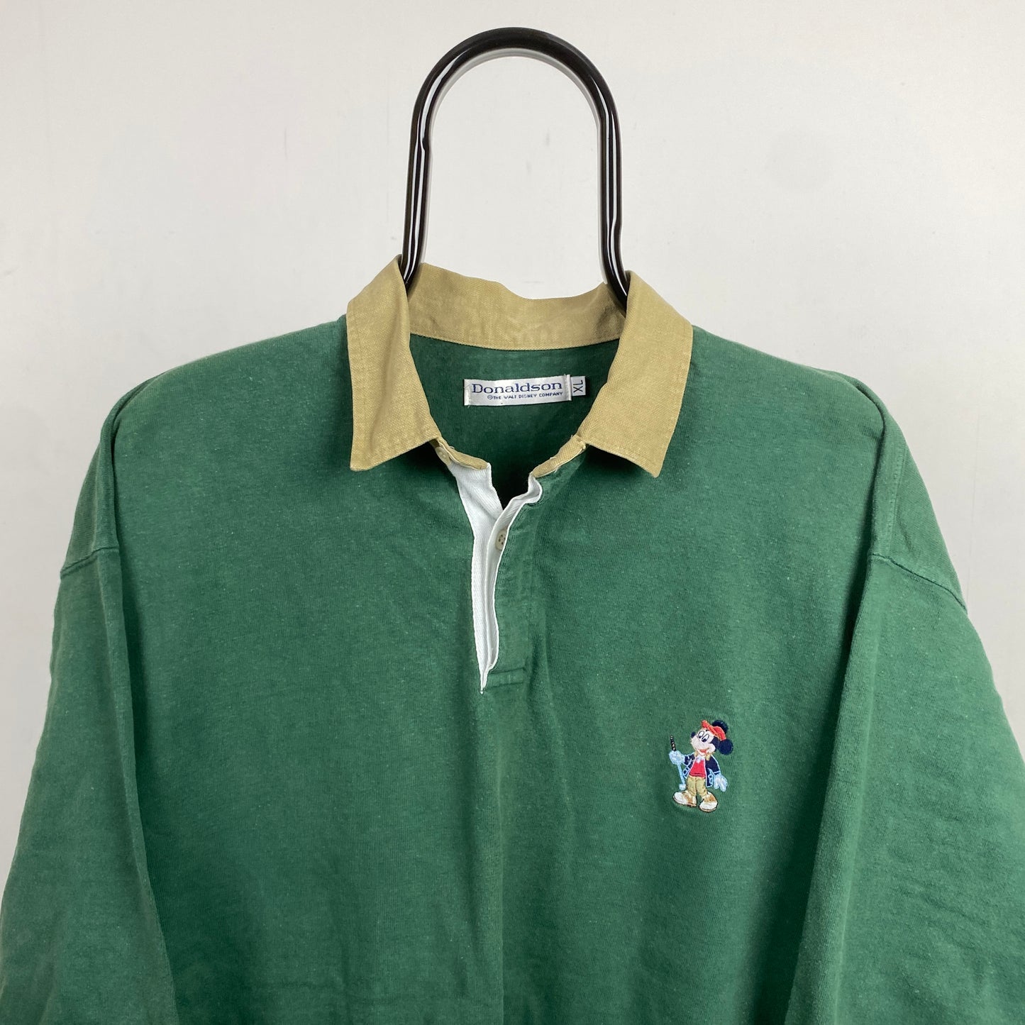 Retro 90s Mickey Mouse Golf Sweatshirt Green XL