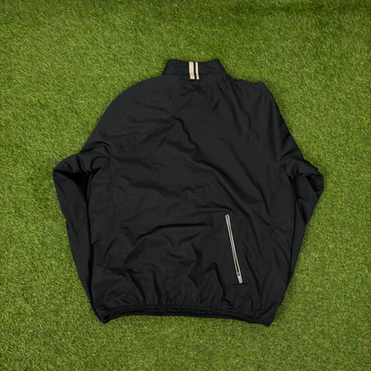 00s Nike Sidewinder Windbreaker Jacket + Joggers Set Black Medium