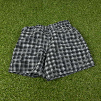 00s Adidas Plaid Shorts Blue Small