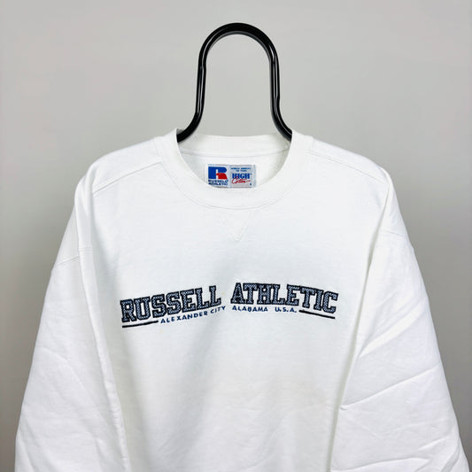 90s Russell Athletic Sweatshirt White Large