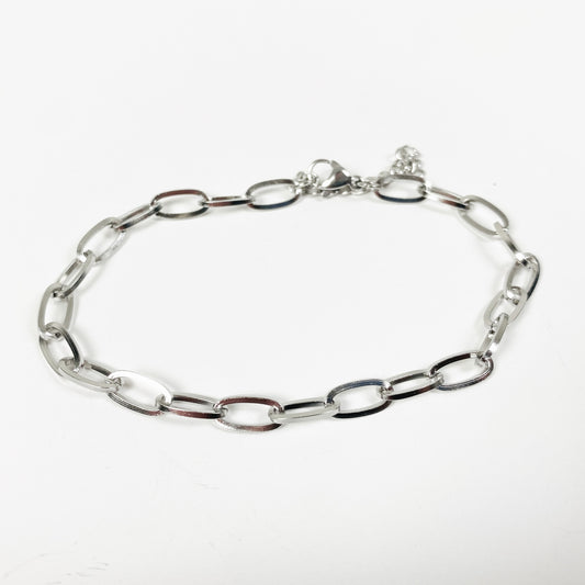 Hoop Link Chain Bracelet .925 Silver