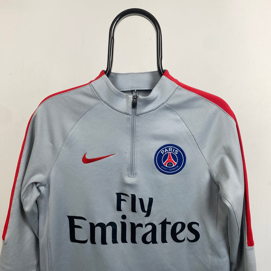 00s Nike PSG 1/4 Zip Sweatshirt Grey Small