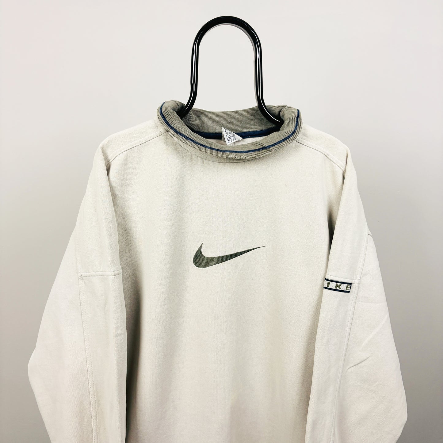 90s Nike Roll Neck Sweatshirt Brown XXL