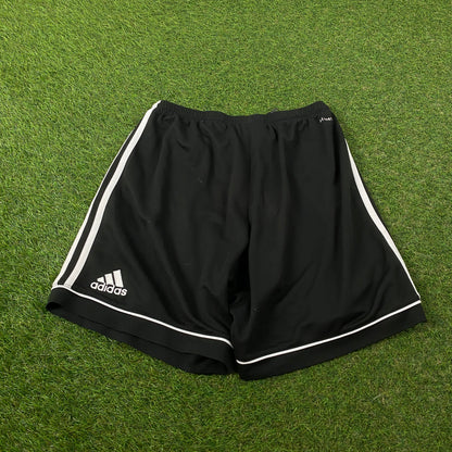 00s Adidas Football Shorts Black Medium