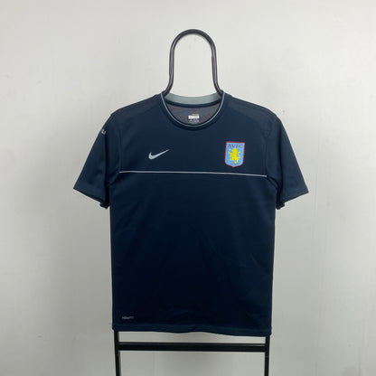 00s Nike Aston Villa Football Shirt T-Shirt Blue Small