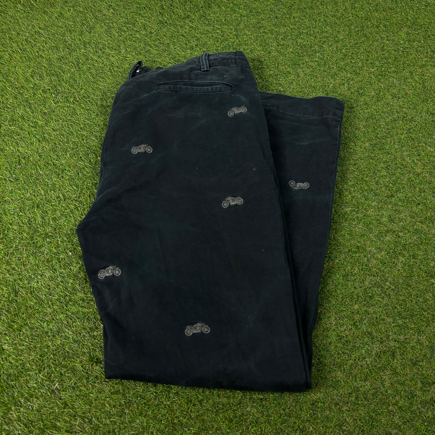 90s Polo Ralph Lauren Biker Chino Trousers Joggers Black Large