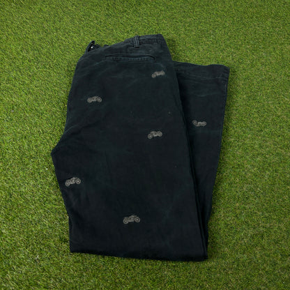 90s Polo Ralph Lauren Biker Chino Trousers Joggers Black Large
