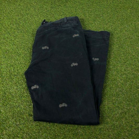 90s Polo Ralph Lauren Biker Chino Trousers Joggers Black Large