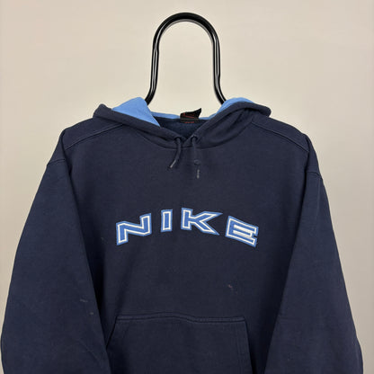 90s Nike Hoodie Blue Small